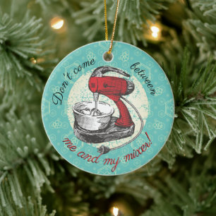 Adorno De Cerámica Mezcladoras retro de color Personalizado Navidades