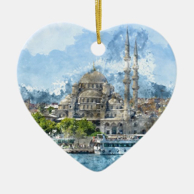 Adorno De Cerámica Mezquita Azul en Estambul Turquía (Frente)