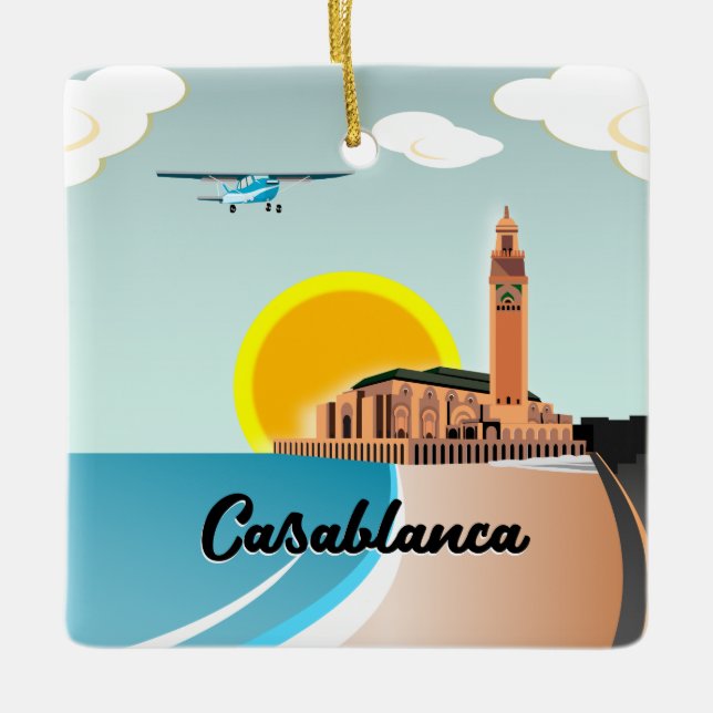 Adorno De Cerámica Mezquita Hassan II Casablanca Marruecos (Anverso)