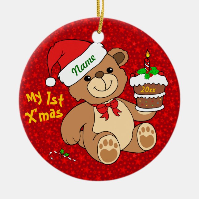 Adorno De Cerámica Mi 1r navidad (Frente)