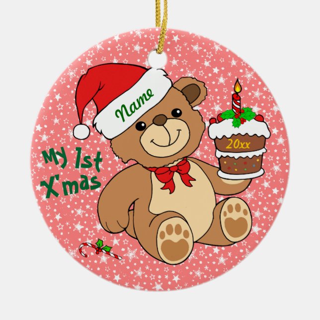 Adorno De Cerámica Mi 1r navidad (Frente)