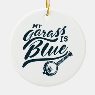 Adorno De Cerámica Mi banjo de vidrio es azul
