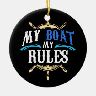 Adorno De Cerámica Mi barco mis reglas para capitanes barco