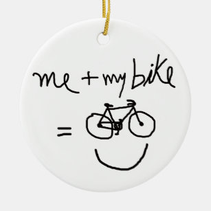 Adorno De Cerámica mi bicicleta y yo = felicidad