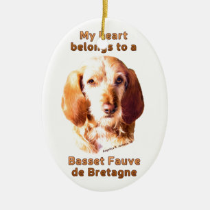 Adorno De Cerámica Mi Corazón Pertenece A Un Basset Fauve de Bretagn