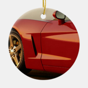 Adorno De Cerámica Mi Corvette rojo