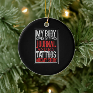 Adorno De Cerámica Mi cuerpo es mi regalo de artista de tatuaje de di
