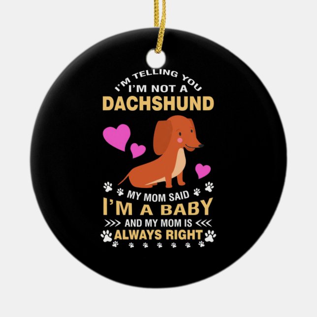 Adorno De Cerámica Mi Dachshund Es Mi Bebé (Frente)