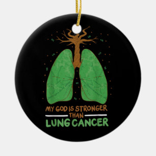 Adorno De Cerámica Mi Dios Es Más Fuerte Que El Cáncer De Pulmón