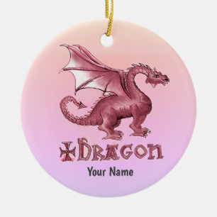 Adorno De Cerámica Mi Dragón Rojo