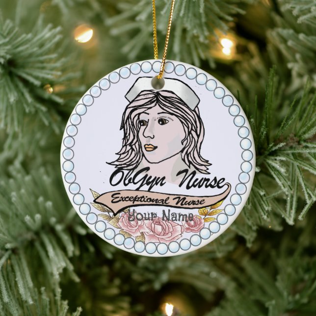 Adorno De Cerámica Mi enfermera ginecológica OB (Árbol)