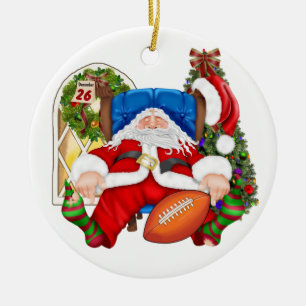 Adorno De Cerámica ¡MI FAV! Tracy's Football Santa - SRF