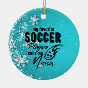 Adorno De Cerámica Mi fútbol favorito me llama Nana con pelota