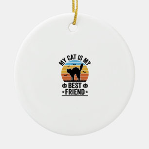 Adorno De Cerámica Mi gato es mi mejor amigo Diseño de camiseta de ga