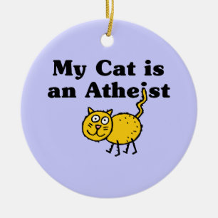 Adorno De Cerámica Mi gato es un ateo