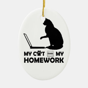 Adorno De Cerámica Mi gato suprimió mi preparación