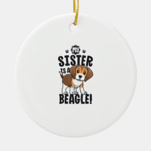 Adorno De Cerámica Mi Hermana Es Una Camisa Beagle Niños Beagle Chica
