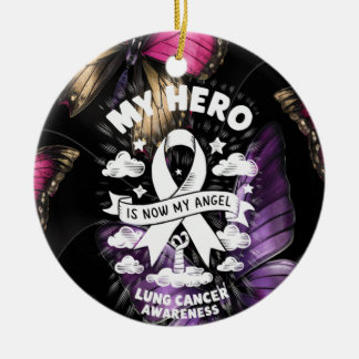 Adorno De Cerámica Mi héroe, ahora una conciencia del cáncer de pulmó