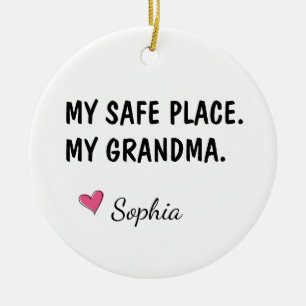 Adorno De Cerámica Mi Lugar Seguro Mi Abuela Personalizado