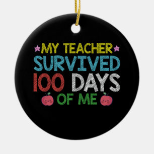 Adorno De Cerámica Mi maestro sobrevivió al día 100 de mi escuela