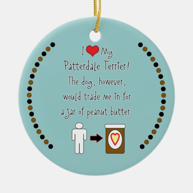 Adorno De Cerámica Mi mantequilla de cacahuete de los amores de (Frente)