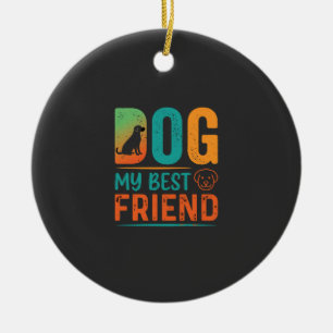 Adorno De Cerámica Mi Mejor Amigo Perro Diseño Retro