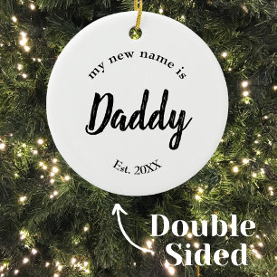 Adorno De Cerámica Mi nuevo nombre es Papá Año Establecido Doble Cara