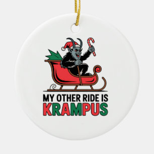 Adorno De Cerámica Mi otro vehículo es el trineo de Krampus Krampus