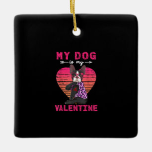 Adorno De Cerámica Mi Perro Es Mi Leopardo Terrier De San Valentín De