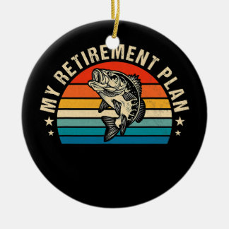 Adorno De Cerámica Mi plan de retiro de pescaHumor divertido de peces