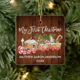 Adorno De Cerámica Mi primer bebé de gingerbread para Navidad