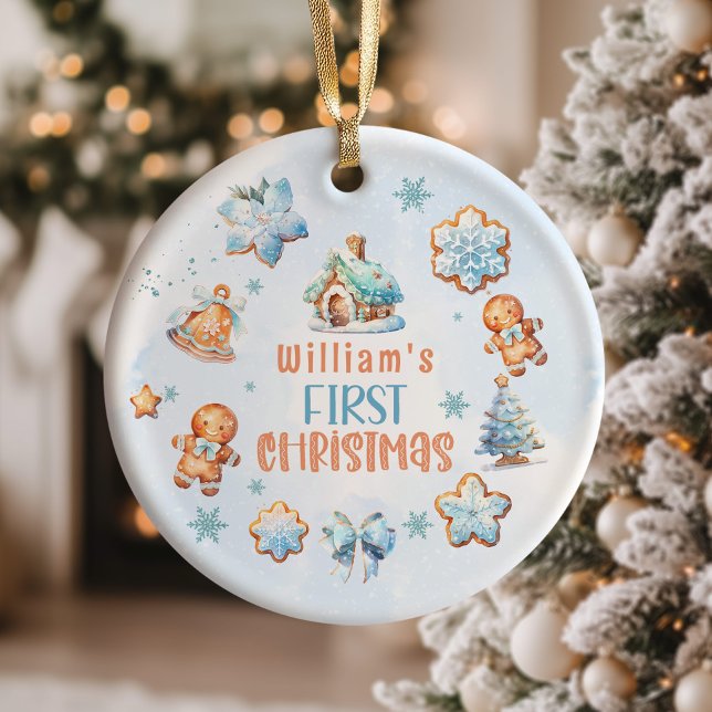 Adorno De Cerámica Mi primer bebé de Navidad Cookie con copo de nieve (Subido por el creador)