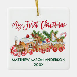 Adorno De Cerámica Mi primer bebé de Navidad Gingerbread