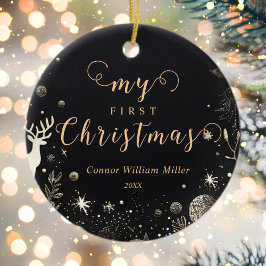 Adorno De Cerámica Mi primer bebé navideño elegante moderno