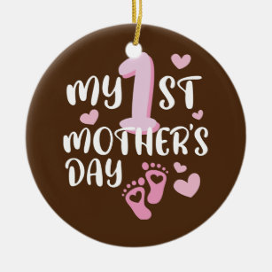 Adorno De Cerámica Mi primer Día de la Madre, divertida idea de regal