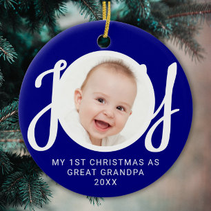 Adorno De Cerámica Mi Primer Navidad Como Bisabuela Foto Azul