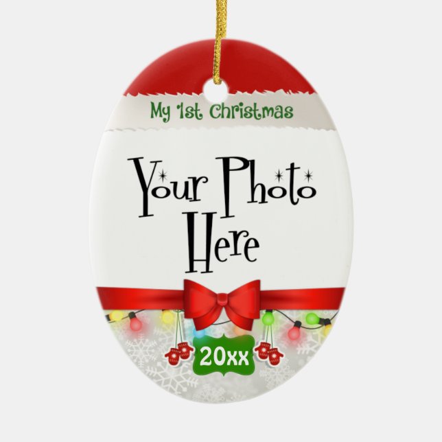 Adorno De Cerámica Mi primer navidad de encargo (Frente)