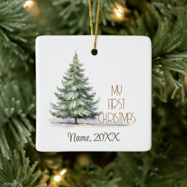 Adorno De Cerámica Mi primer Personalizar de la Santa Noche de Navida (Árbol)