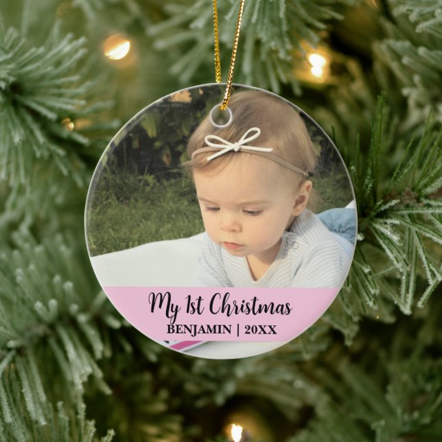 Adorno De Cerámica Mi primera foto de bebé de navidades (Árbol)