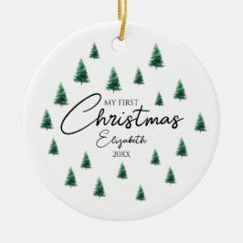 Adorno De Cerámica Mi primera foto del bebé de Navidad Moderno elegan