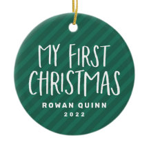 Mi primera foto del bebé de rayas verdes adorables