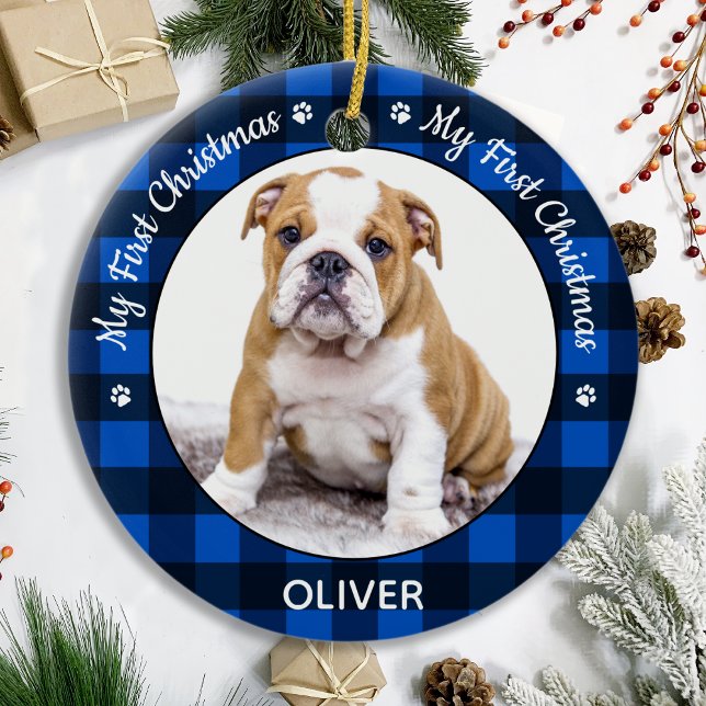 Adorno De Cerámica Mi primera Mascota navideña con leche azul (Subido por el creador)