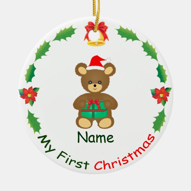 Adorno De Cerámica Mi primera Navidad (Frente)