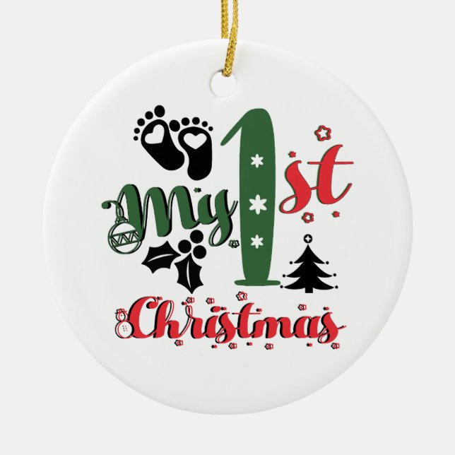 Adorno De Cerámica Mi primera Navidad (Frente)