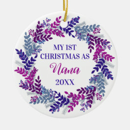 Adorno De Cerámica Mi primera Navidad como Año Nana Guerras Moradas