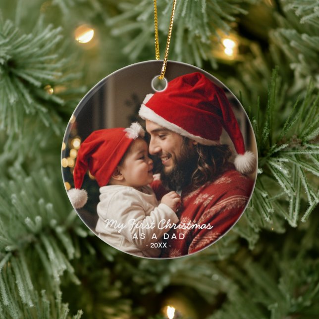 Adorno De Cerámica Mi primera Navidad como familia de papá (Árbol)