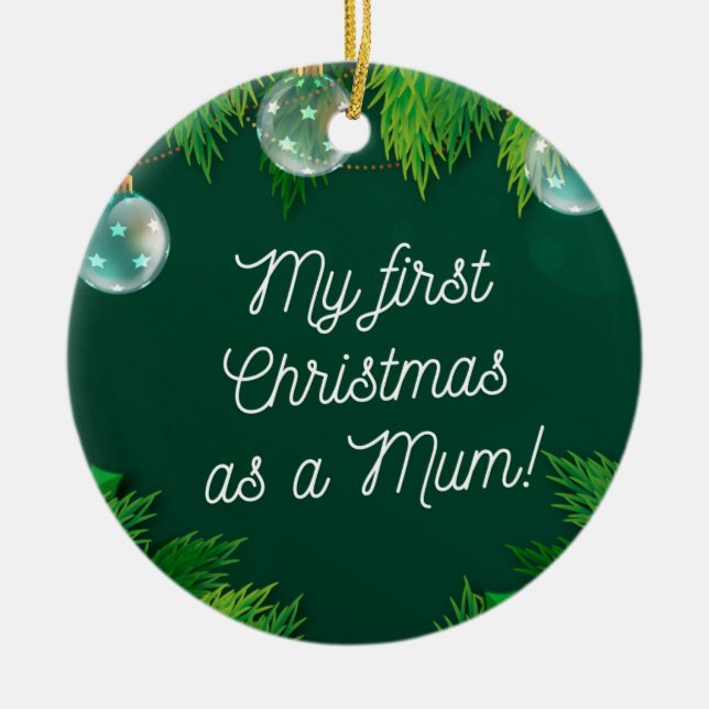 Adorno De Cerámica ¡Mi primera Navidad como Mamá! (Frente)