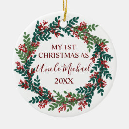 Adorno De Cerámica Mi primera Navidad como Navidades del año tío