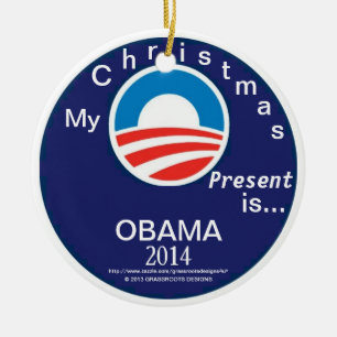 Adorno De Cerámica Mi regalo de Navidad es… OBAMA 2014 - el logotipo