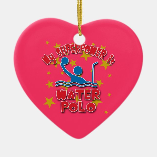 Adorno De Cerámica Mi superpotencia es water polo (Frente)